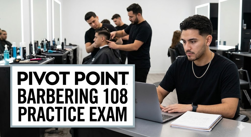 Pivot Point Barbering 108 Practice Exam Banner