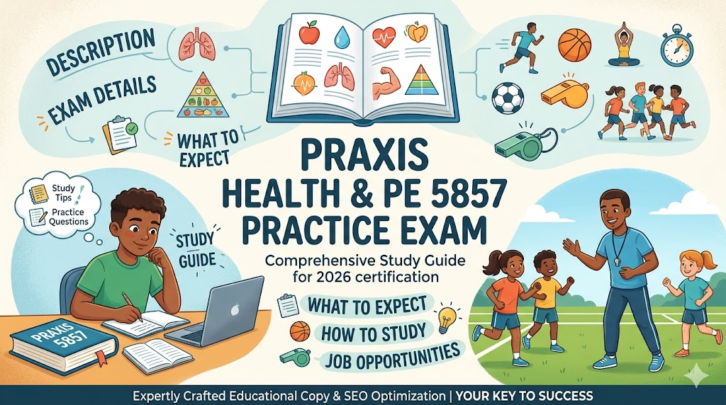 Praxis Health and Physical Education Content Knowledge 5857 Practice Test 2026 | Exam Prep Questions Banner