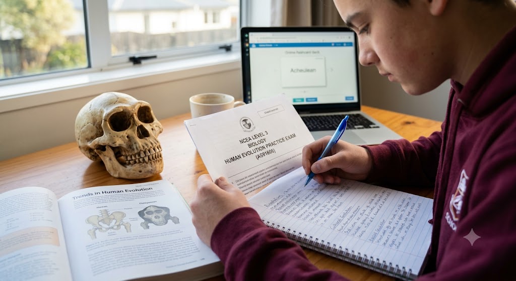 NCEA Level 3 Biology – Human Evolution (AS91606) Practice Exam Banner