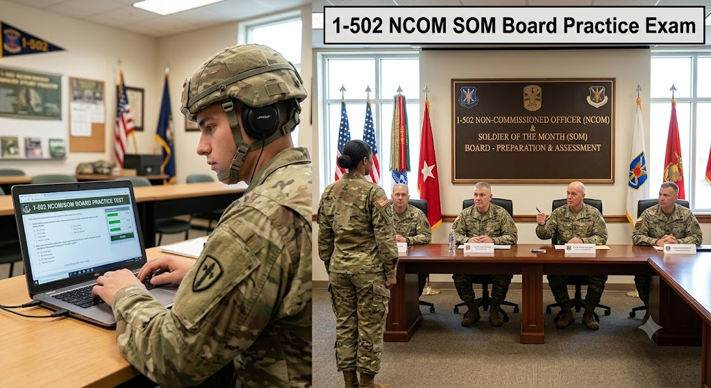 1‑502 Non‑Commissioned Officer (NCOM) and Soldier of the Month (SOM) Board Practice Test Banner