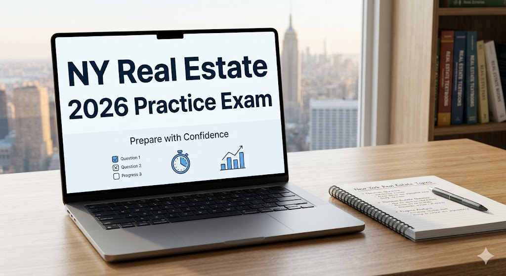 New York Real Estate Exam Prep 2026 | Real Estate Practice Questions Banner