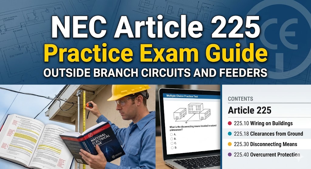 NEC Article 225 Practice Exam Banner