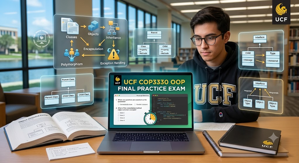 University of Central Florida (UCF) COP3330 Object Oriented Programming Final Practice Exam Banner