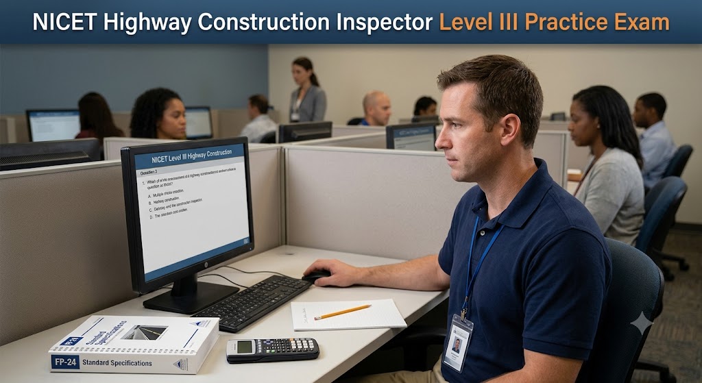 NICET Highway Construction Inspector Level III Practice Exam Banner