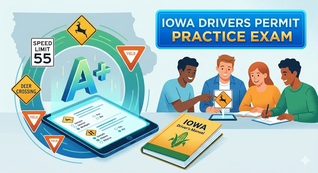 Iowa Drivers Permit Practice Test Banner