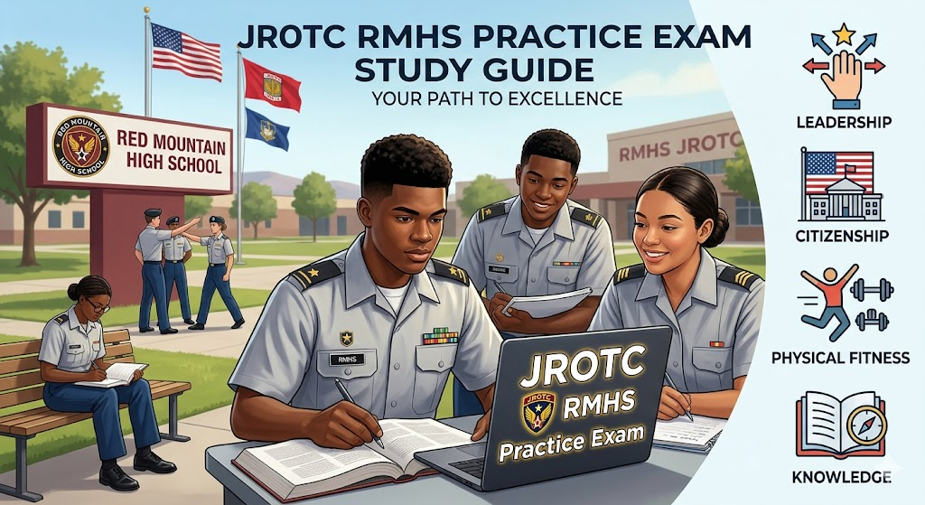 JROTC Red Mountain High School (RMHS) Practice Exam Banner