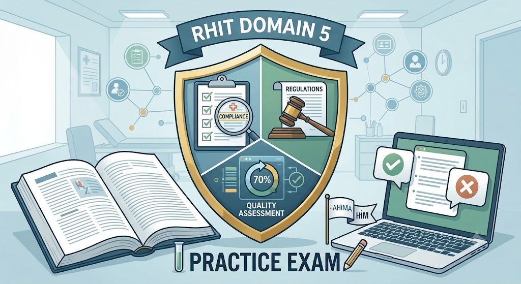 RHIT Domain 5 – Compliance Practice Test Banner