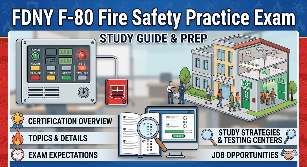 FDNY F-80 Fire Safety & Alarm Systems in Homeless Shelters Practice Test Banner