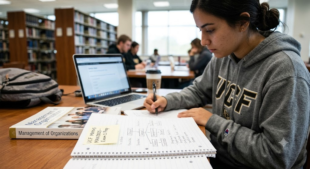 University of Central Florida (UCF) MAN3025 Management of Organizations Practice Exam 1 Banner