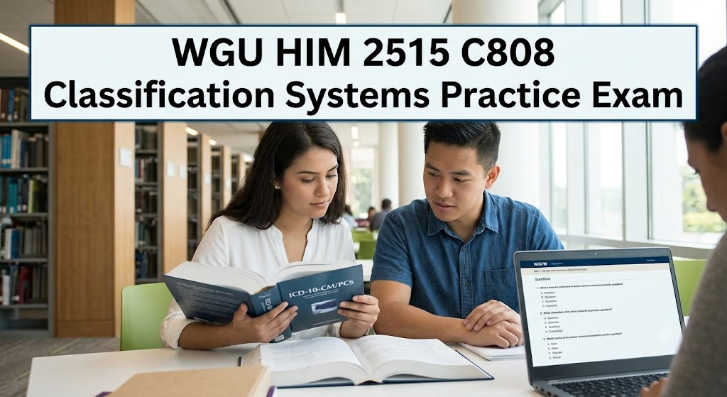 Western Governors University (WGU) HIM 2515 C808 Classification Systems Practice Exam Banner