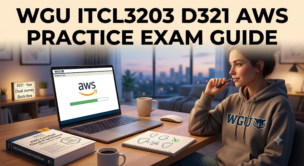 Western Governors University (WGU) ITCL3203 D321 AWS Practice Exam Banner