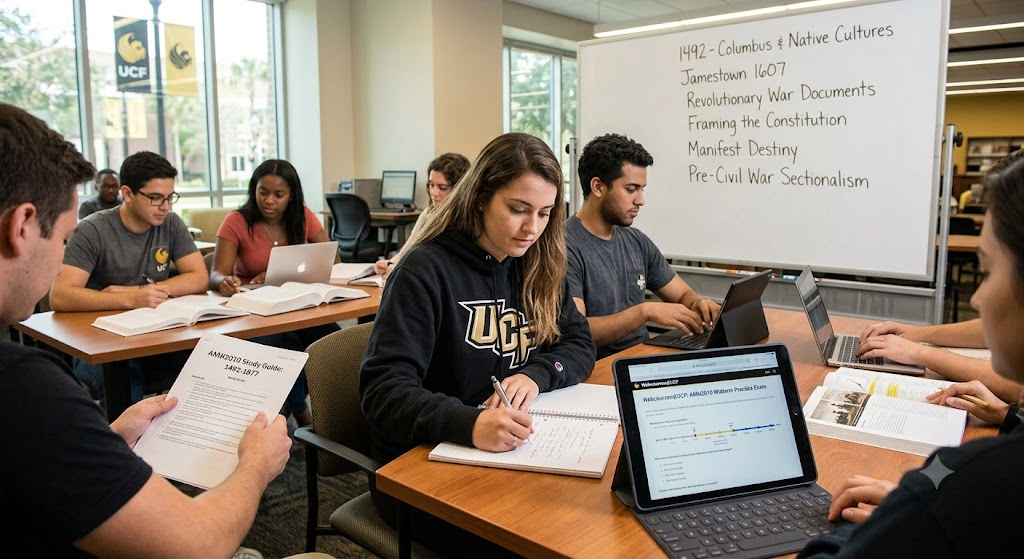 University of Central Florida (UCF) AMH2010 U.S. History: 1492-1877 Midterm Practice Exam Banner