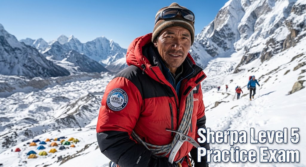 Sherpa Level 5 Practice Exam Study Guide Banner