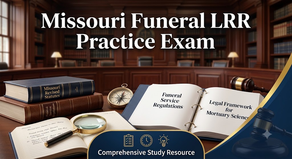 Missouri Funeral Laws, Rules, and Regulations (LRR) Practice Exam Banner
