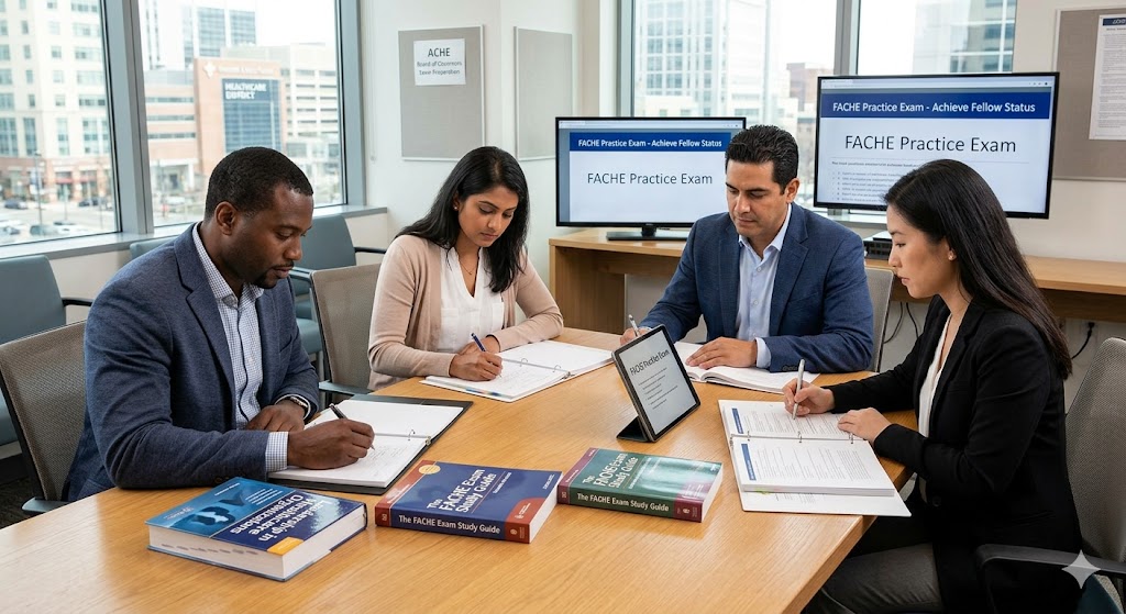 Fellow of the American College of Healthcare Executives (FACHE) Practice Exam Banner