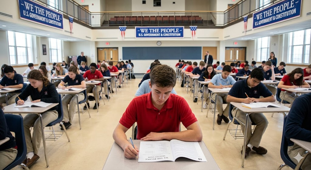 We the People – U.S. Government and Constitution for Students Practice Test Banner