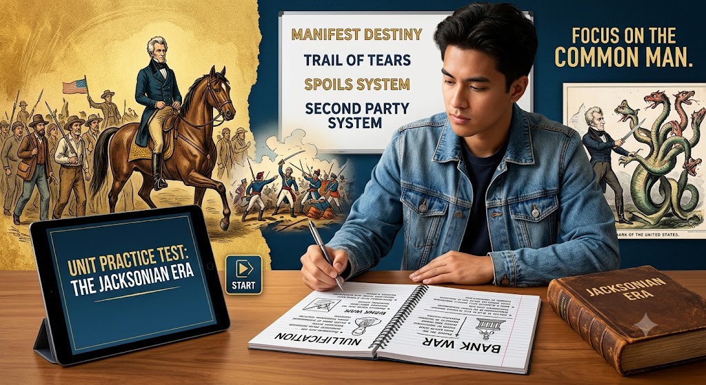 The Jacksonian Era Unit Practice Test Banner