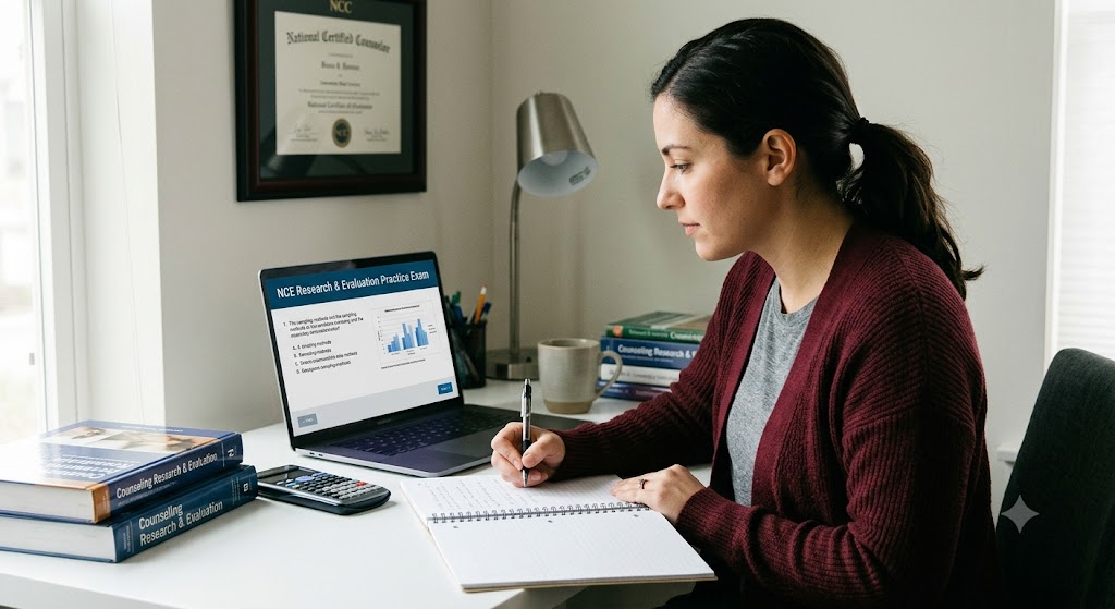 NCE Research and Program Evaluation Practice Test Banner