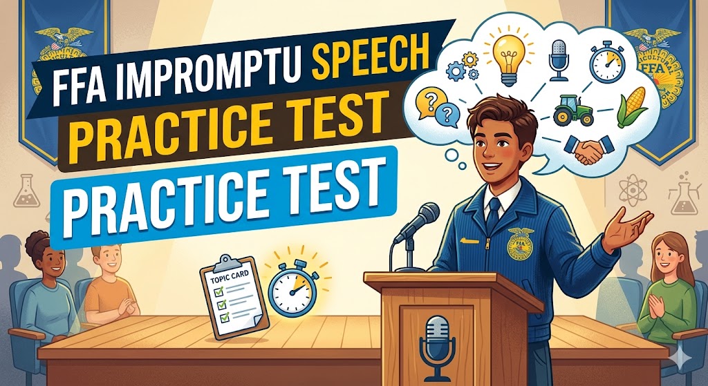 FFA Impromptu Speech Topics Practice Test Banner