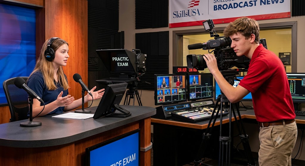 SkillsUSA Broadcast News Practice Test Prep Banner
