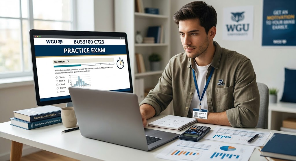 Western Governors University (WGU) BUS3100 C723 Quantitative Analysis for Business Practice Exam Banner
