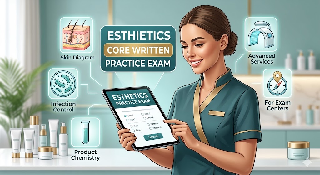 Esthetics Core Written Practice Test Banner