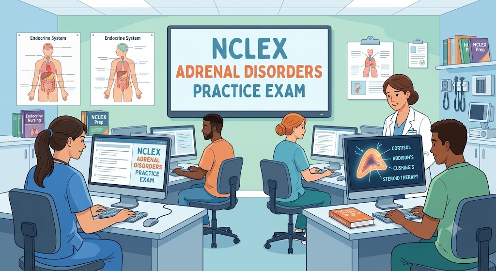 NCLEX Adrenal Disorders Practice Test Banner