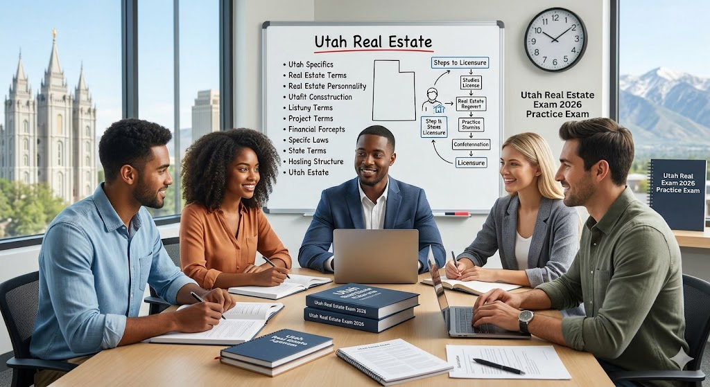 Utah Real Estate Exam Prep 2026 | Real Estate Practice Questions Banner