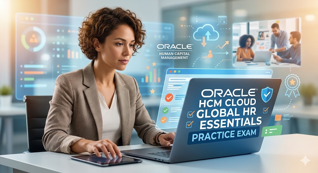 Oracle HCM Cloud Global Human Resources Essentials Practice Test Banner