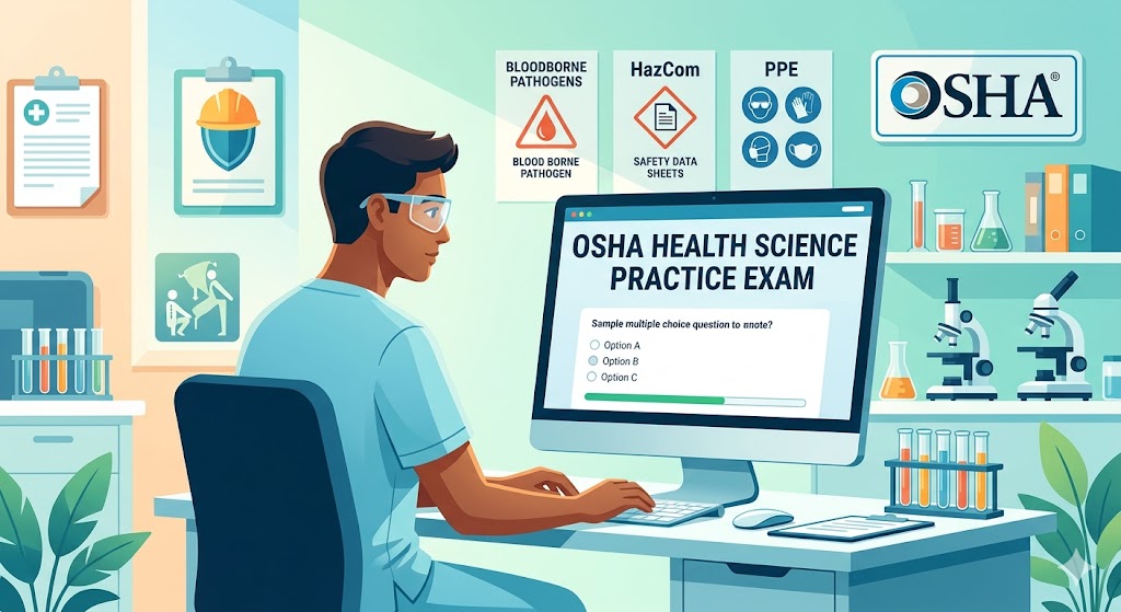 OSHA Health Science Practice Exam Banner