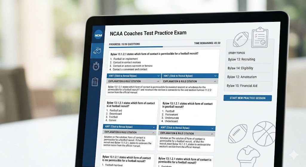 Study for the NCAA Coaches Test. Prepare with multiple choice questions, each with hints and explanations. Gear up for your exam! Banner