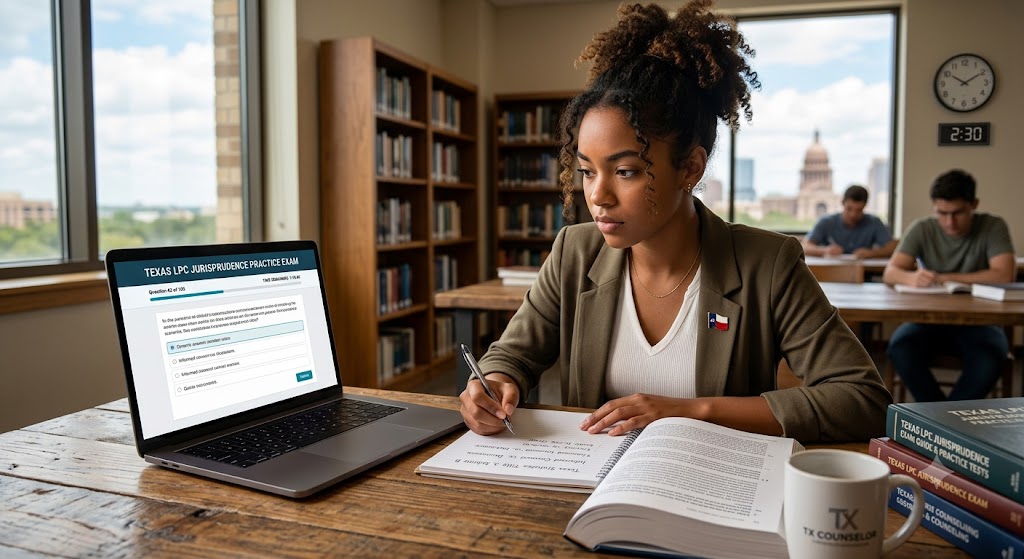 Texas LPC (Licensed Professional Counselor) Jurisprudence Practice Exam Banner