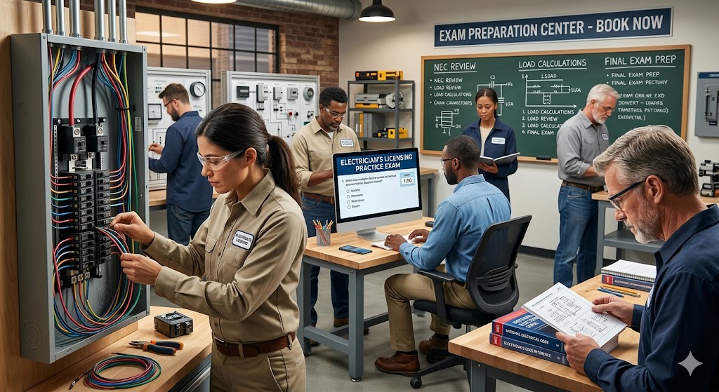 Electrician's Licensing Practice Exam Banner