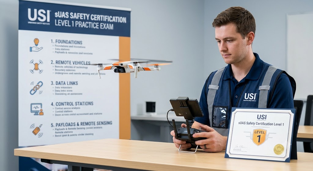 USI sUAS Safety Certification Level 1 Practice Exam Banner