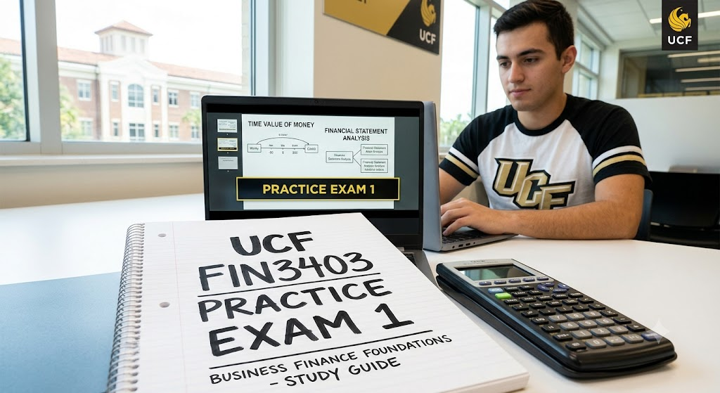 University of Central Florida (UCF) FIN3403 Business Finance Practice Exam 1 Banner