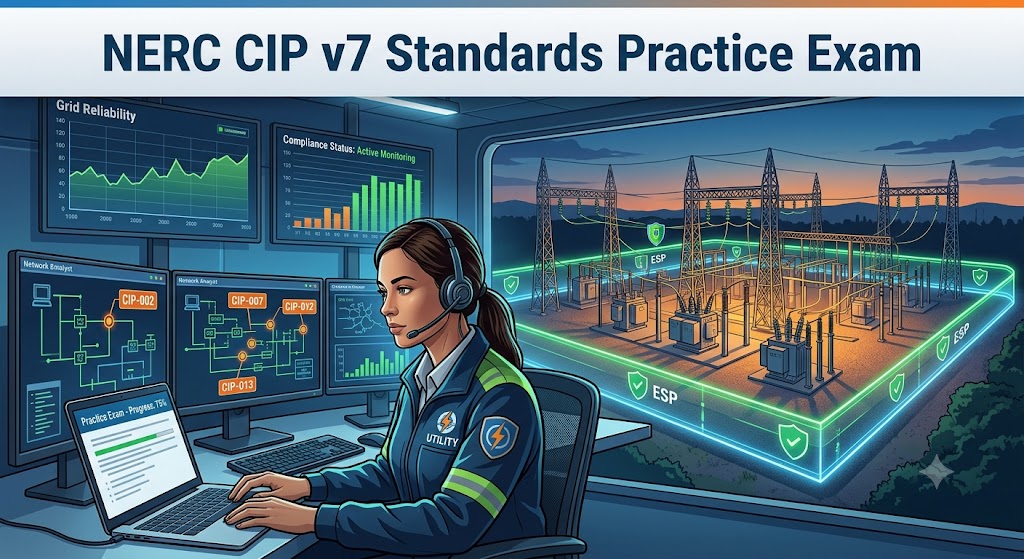 NERC Critical Infrastructure Protection (CIP) v7 Standards and Requirements Practice Test Banner
