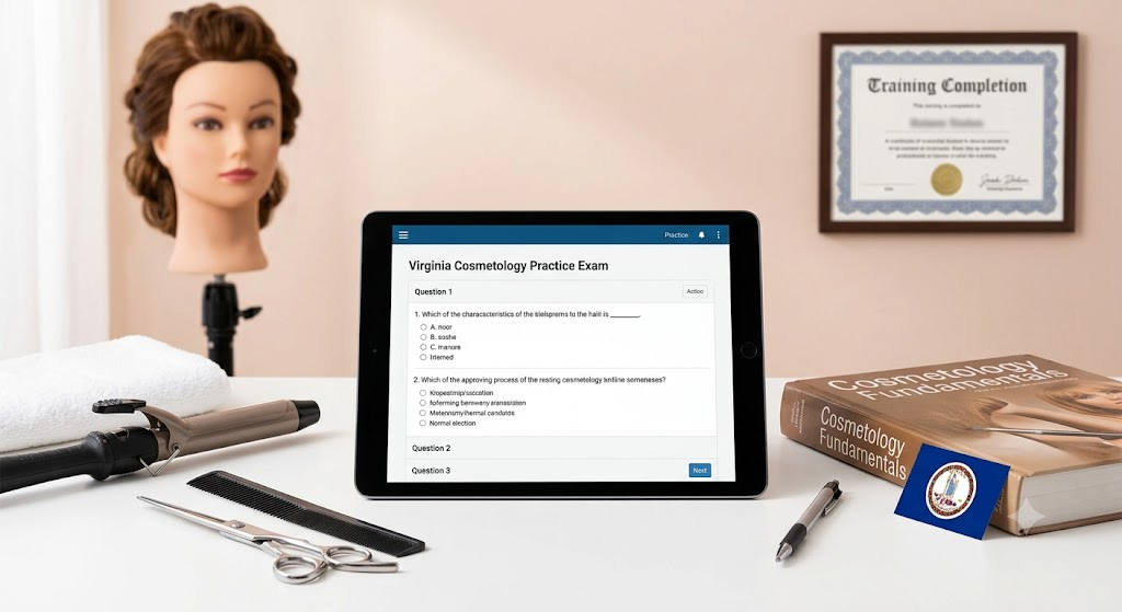 Virginia Cosmetology Practice Exam Banner