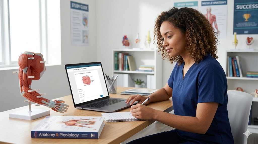 Mastering A&P Muscle and Muscle Tissue Practice Exam Banner