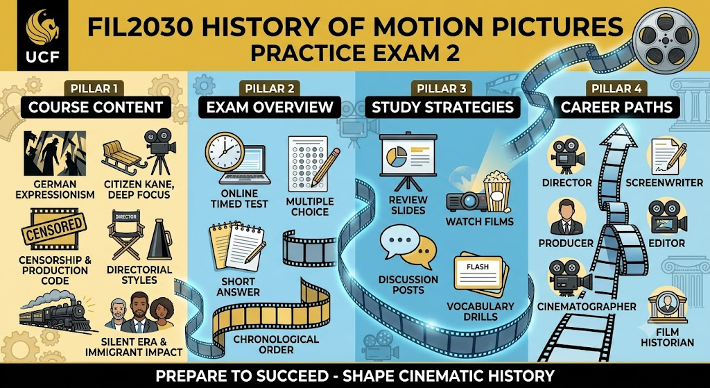 University of Central Florida (UCF) FIL2030 History of Motion Pictures Practice Exam 2. Banner