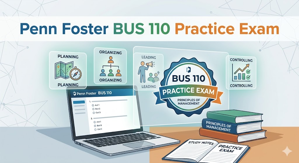 Penn Foster Principles of Management (BUS 110) Practice Test Banner