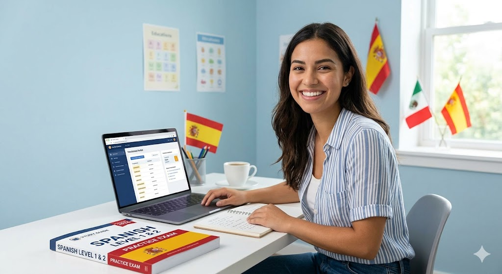 Spanish Language Levels 1 and 2 Practice Test 2026 | Exam Prep Questions and Answers Banner