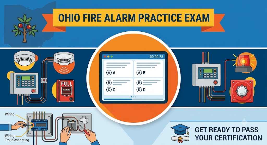 Ohio Fire Alarm Practice Exam Banner