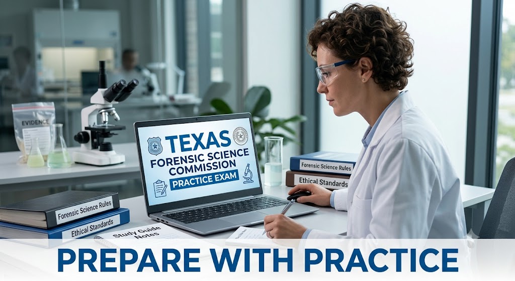Texas Forensic Science Commission Licensing Practice Exam Banner