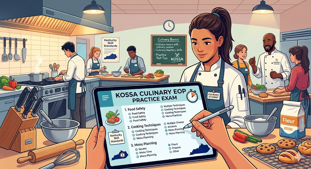 Kentucky Occupational Skill Standards Assessment (KOSSA) Culinary and Food Services EOP Practice Test Banner