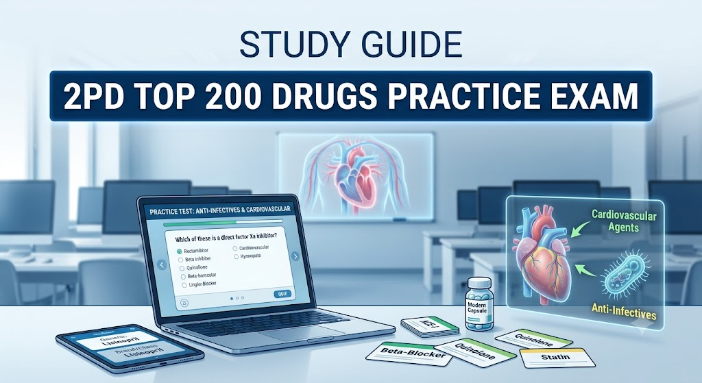 2PD Top 200 Drugs Anti-Infectives and Cardiovascular Agents Practice Test Banner