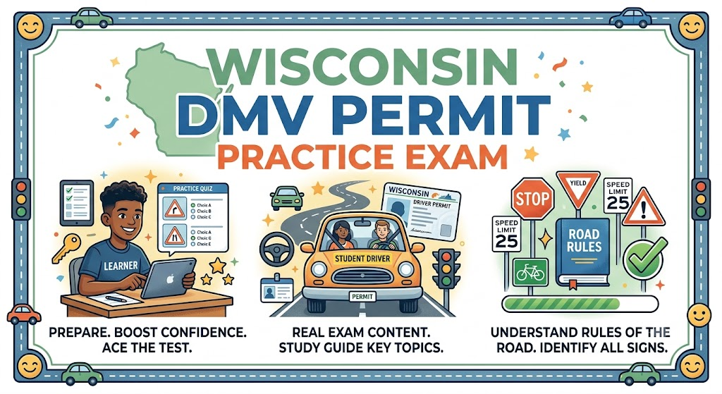 Wisconsin DMV Permit Practice Test Banner
