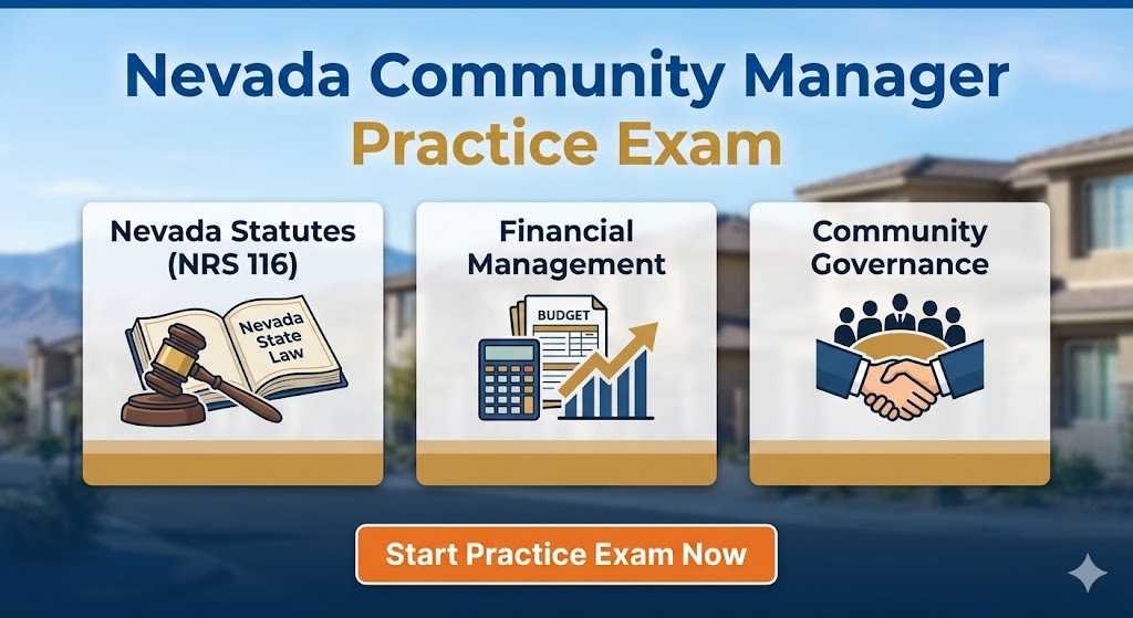Nevada Community Manager Practice Exam Banner