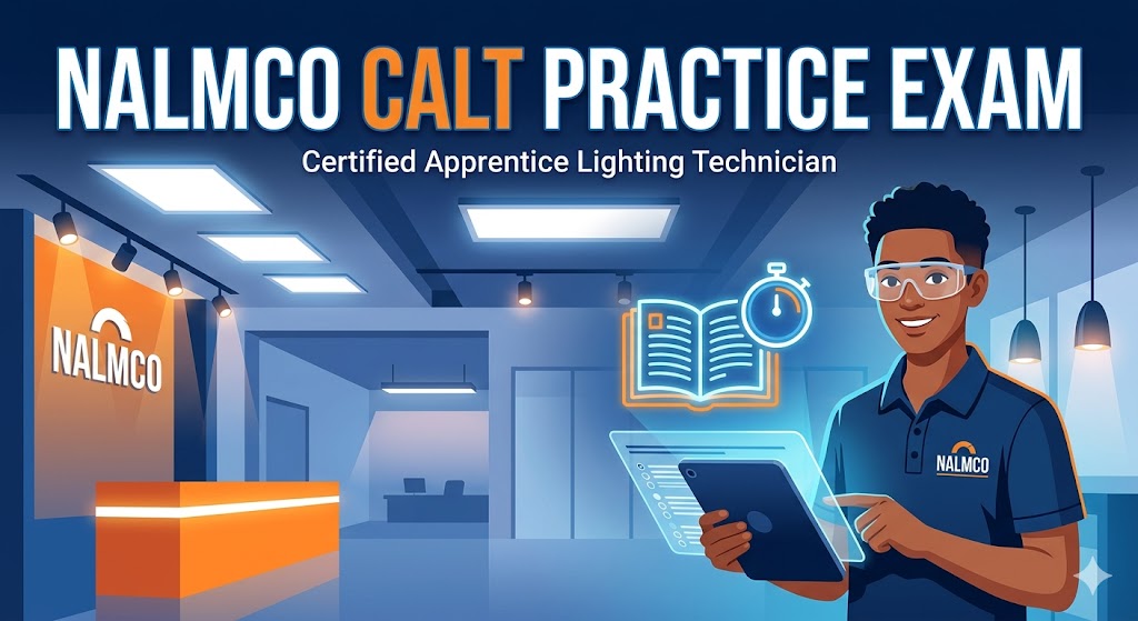 NALMCO Certified Apprentice Lighting Technician (CALT) Practice Exam Banner