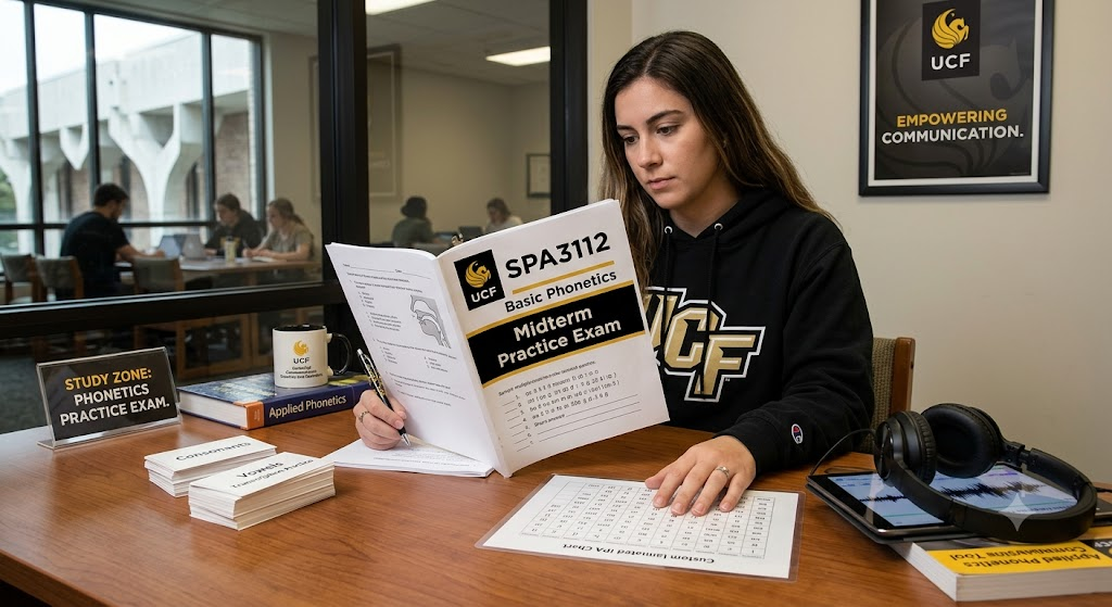University of Central Florida (UCF) SPA3112 Basic Phonetics Midterm Practice Exam Banner