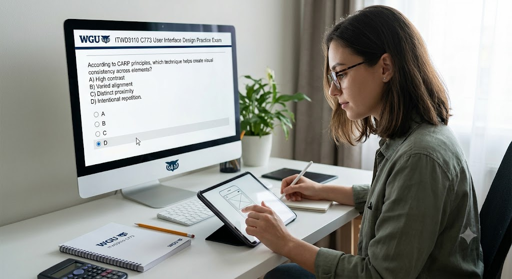 Western Governors University (WGU) ITWD3110 C773 User Interface Design Practice Test Banner